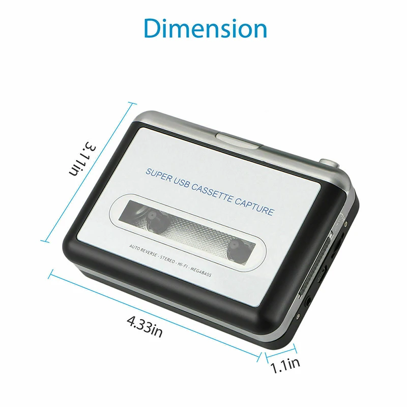 USB 2 0 портативная лента для ПК Супер кассеты MP3 аудио музыки CD цифровой