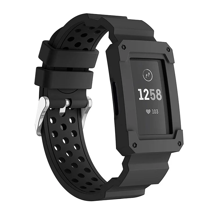 Tschick Accessaries for Charge 3 Bands Anti Impact Design with Silicone Rugged Protective Frame Case Fitbit | Наручные часы