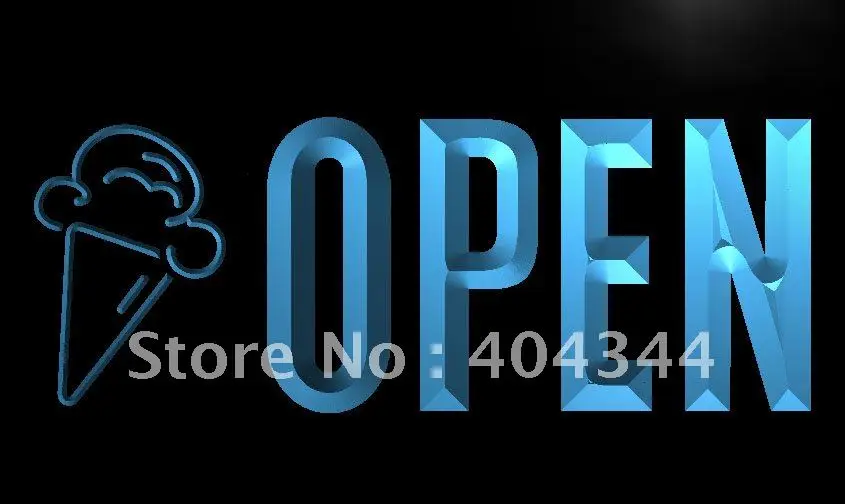 

LK817- OPEN Ice-cream Cafe Business NEW LED Neon Light Sign