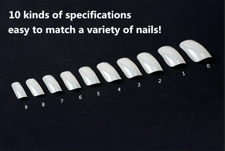 Новые 500 шт./упак. Натуральные Цветные накладные ногти с квадратной головкой для