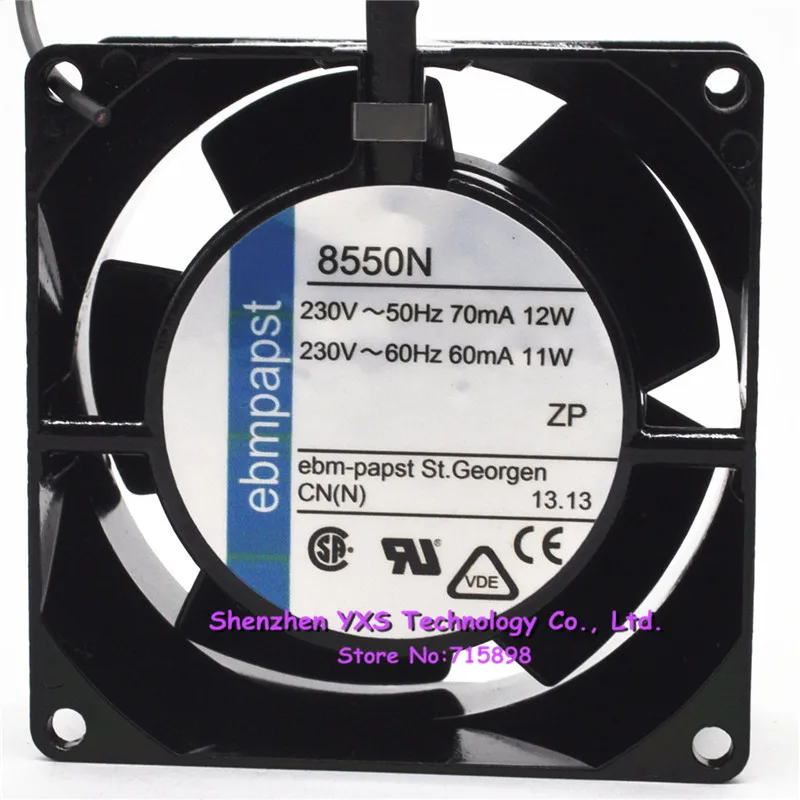 TYP 8550N AC 230 в 11 Вт/12 Вт 0.06A/0.07A 50/60 Гц 2700 об/мин 2 провода 8038 8 см 80*80*38 мм все