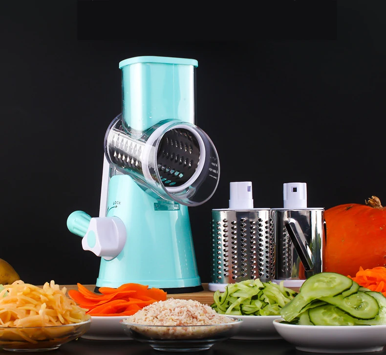 

Valuetools Manual Rotary Cheese Grater Round Mandoline Slicer Vegetable Slicer Nuts Grinder Cheese Shredder