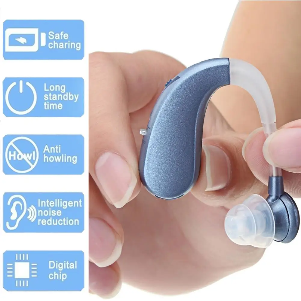 Беспроводной слуховой аппарат USB Перезаряжаемый усилитель слуха цифровой чип