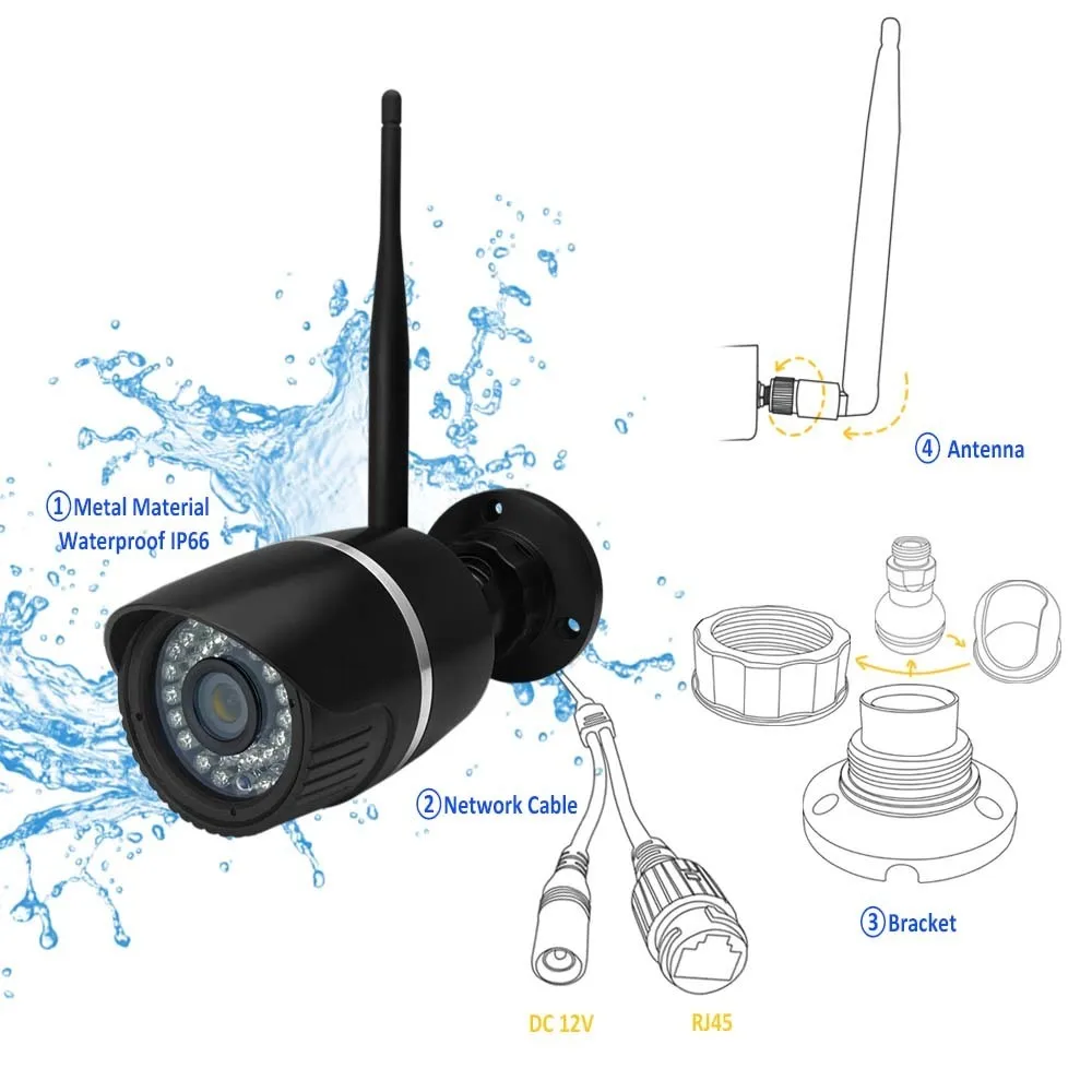 BFMore Беспроводная TF карта Wifi ip камера 720P 960P 1080P Sony Security P2P Onvif наружная