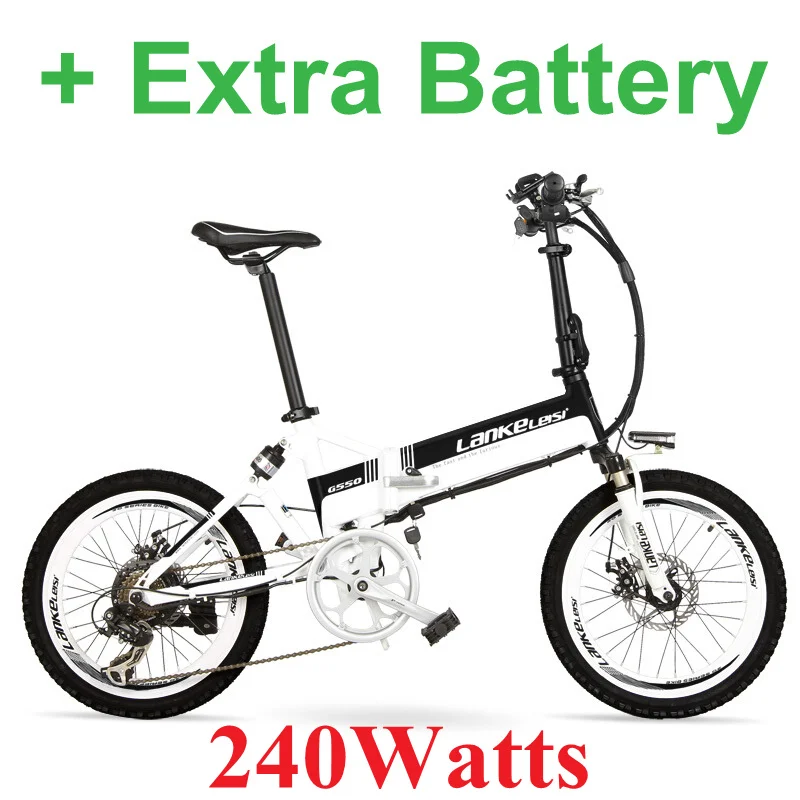 WHBK 240W Plus G550 500 W/240 W Мощный 20 дюймов электрический велосипед, Алюминий складной велосипед, е-байка 36В 13.8Ah большой Ёмкость Батарея, ребёнка ройялас подвесом вилка - Цвет: WHBK 240W Plus