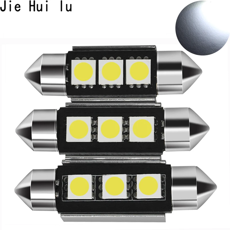 10 шт. 36 мм 39 C5W 3SMD 3 SMD 5050 светодиодный 41 Festoon лампочка автомобильный номерной знак