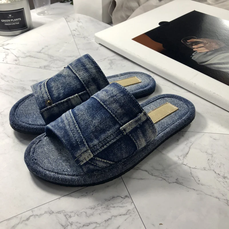 Брендовые Дизайнерские джинсовые женские тапочки Zapatos De Mujer сезон лето Новинка