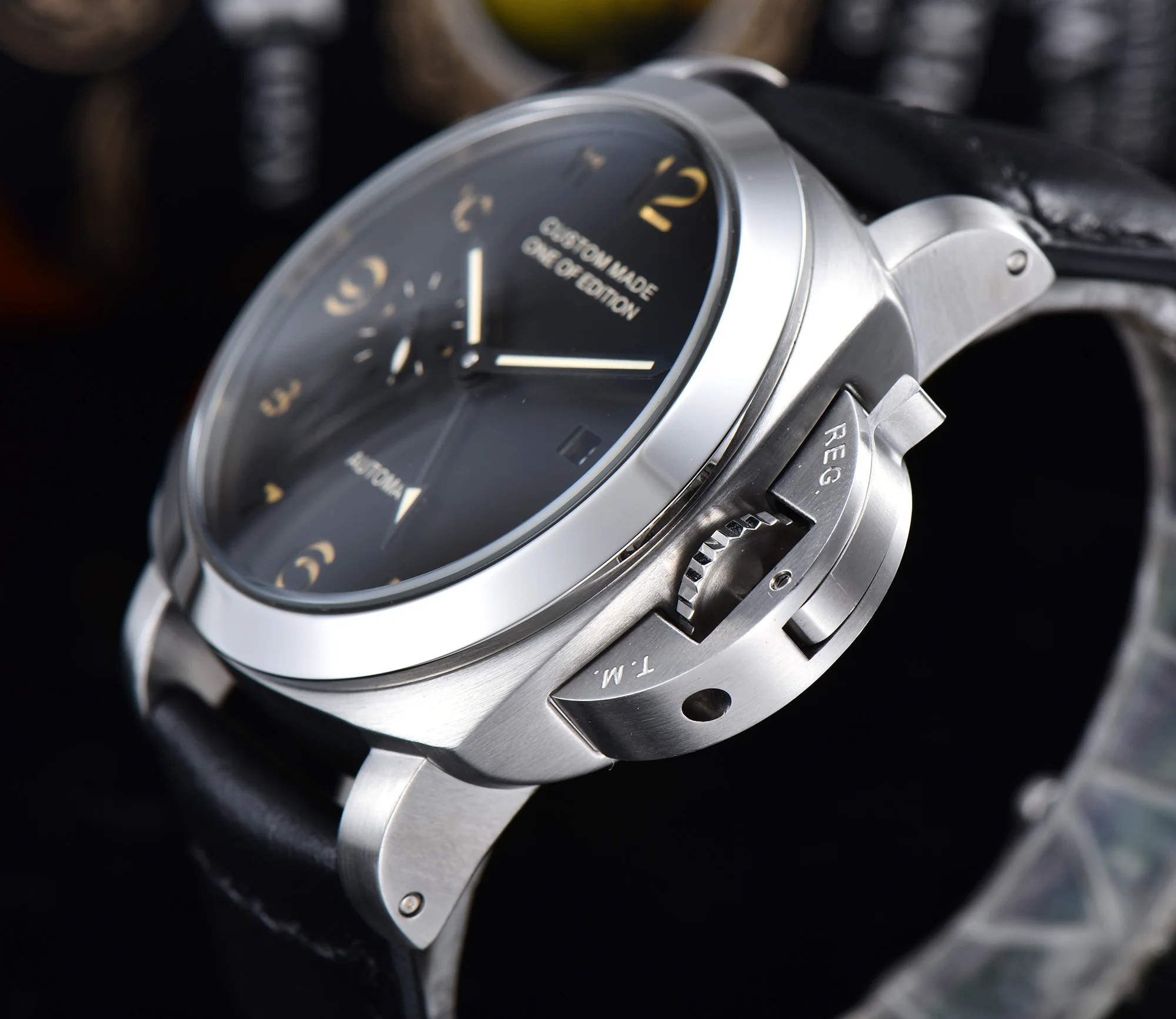 Часы GMT BOMAX 44 мм серебристый чехол из нержавеющей стали с автоматическим