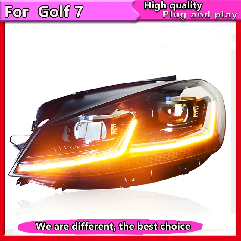 

Car Styling For VW Golf 7 Headlights Golf7 upgrade Golf 7.5 LED Headlight 2013-2017 DRL H7 D2H Hid Bi Xenon Beam