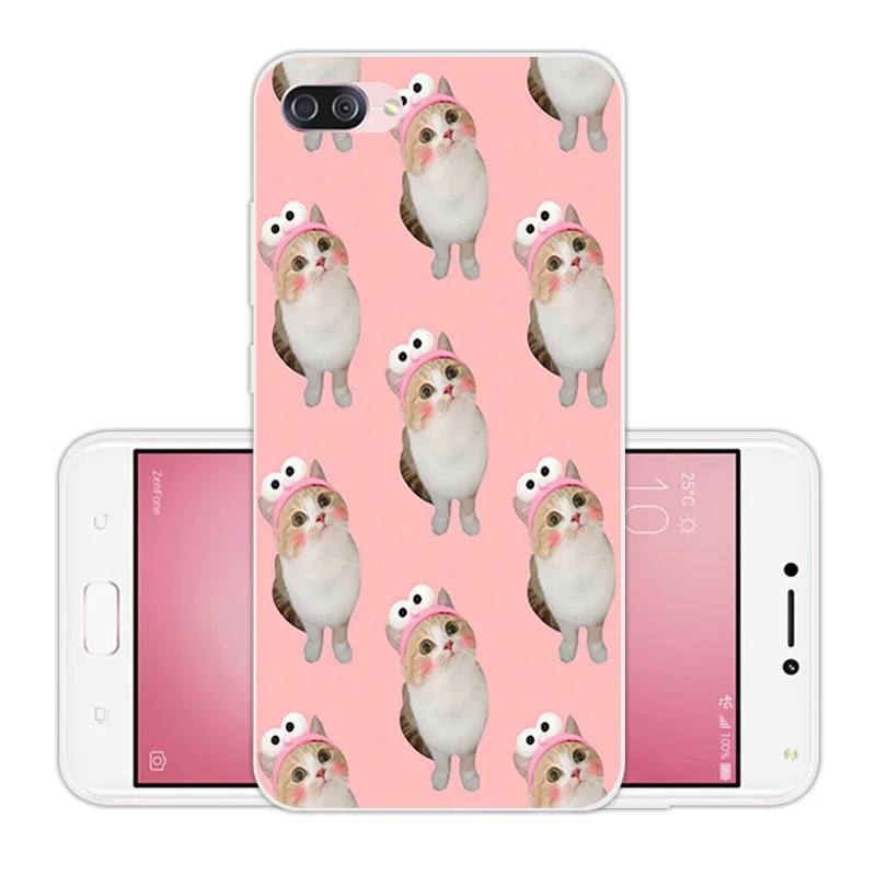 Чехол для Asus Zenfone 4 Max ZC520Kl ультратонкий TPU CuteCat задняя крышка из мягкого силикона 5 2