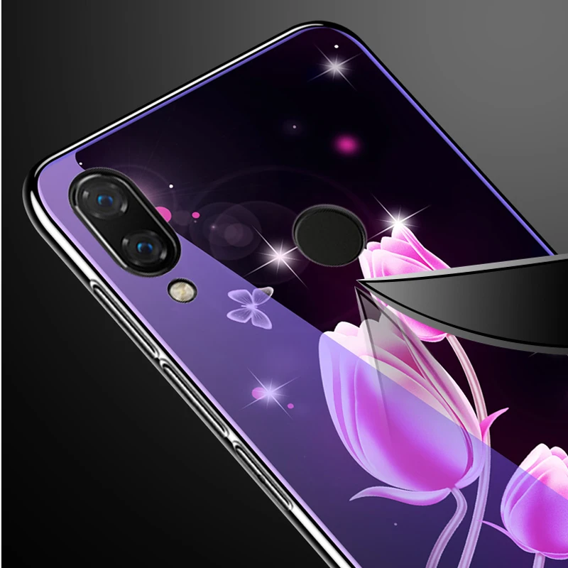 Чехол Honor 8C для Huawei чехол из закаленного стекла с градиентом задней панели