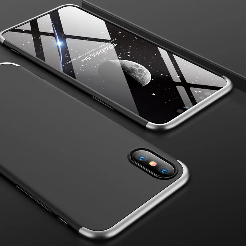 3 в 1 сборе Жесткий ПК чехол для Iphone7 8 7P 8P 6 6s 5S 360 градусов Полная защита