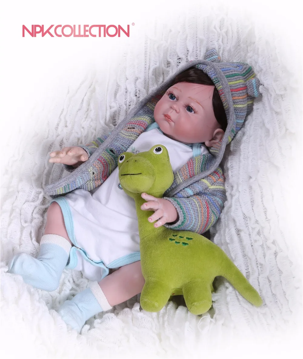 NPK 47cm reborn dolls soft silicone vinyl baby bebe prince bonecas nice clothing girafa plush doll gift kids toys | Игрушки и хобби