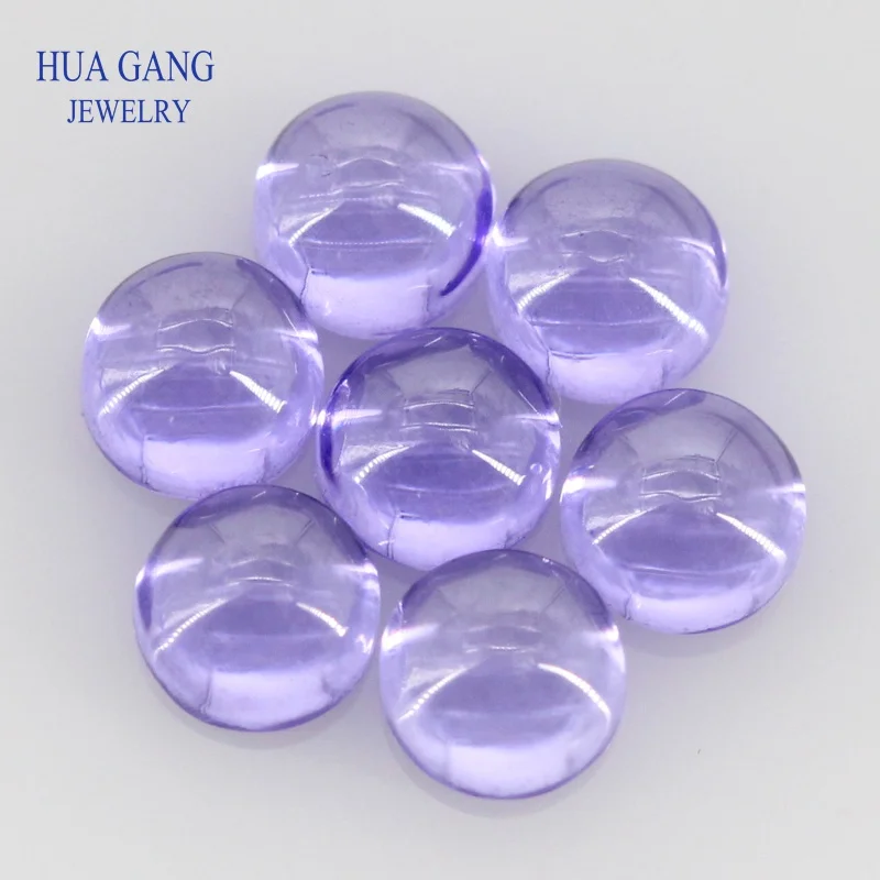 

Violet Cubic Zirconia Stone Round Shape Cabochon Cut Flat Back Loose CZ Stone Synthetic Gems For Jewelry 4mm 6mm Free Shipping
