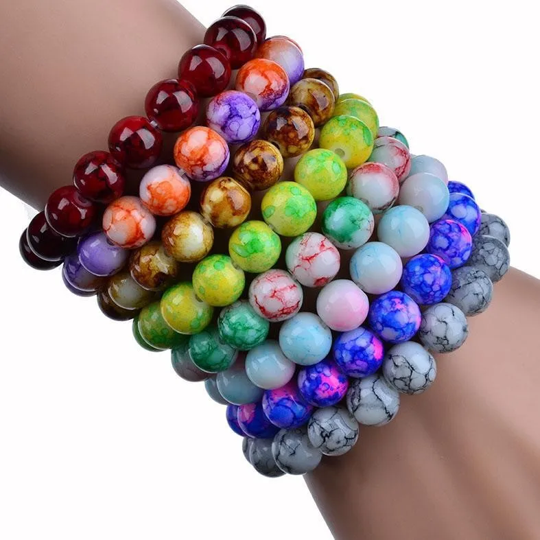 Ручная работа, Pulsera Piedra, натуральный камень, стрейч, эластичное стекло, бусины, браслеты с подвесками, женские модные ювелирные изделия, braccialetto perline