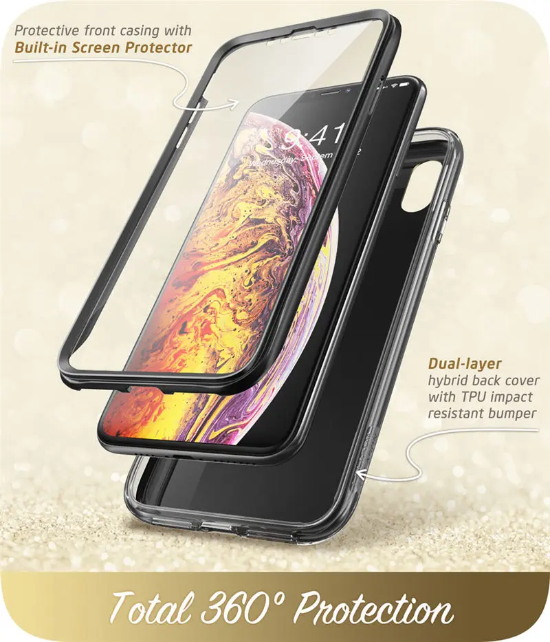 Чехол для iPhone XR, 6," i-Blason Cosmo, полностью сверкающий блеск, блестящий бампер с перьями, чехол со встроенным протектором экрана