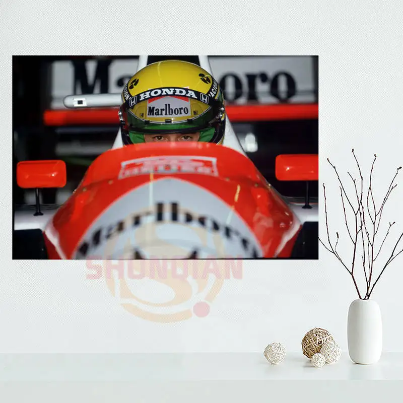 Популярный классический атласный постер для Айртона Senna на заказ тканевый