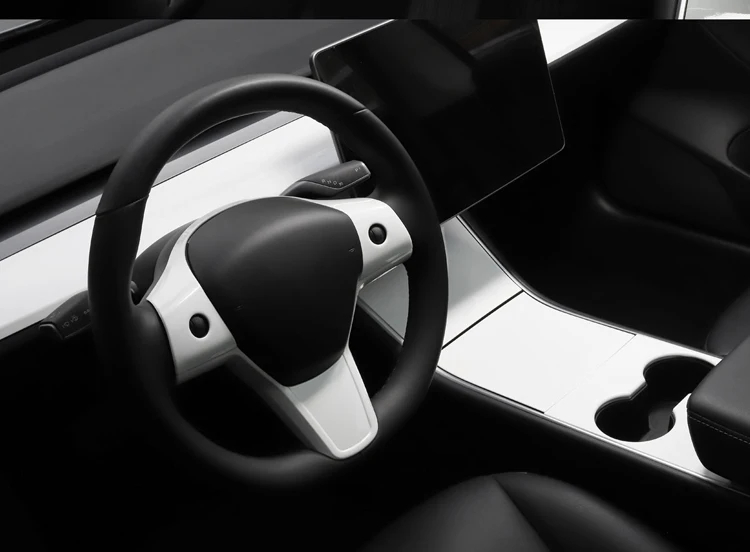 LUCKEASY Автомобильный руль декоративная заплатка для Tesla модель 3 ABS рулевое колесо аксессуары декоративная рамка патч красный/белый