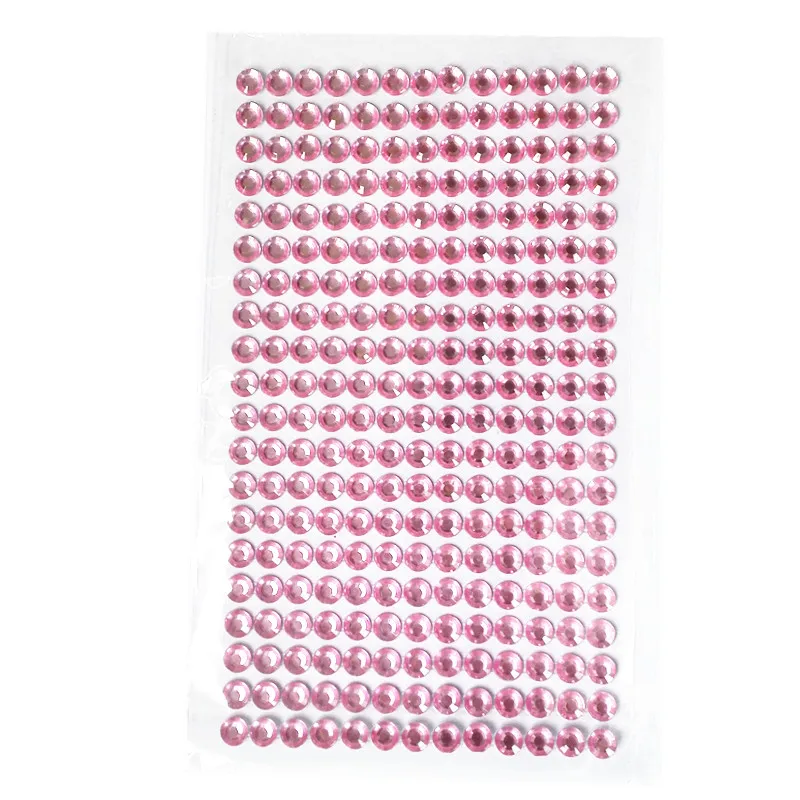 6 мм детские игрушки Стразы наклейки акриловый розовый кристалл самоклеющийся