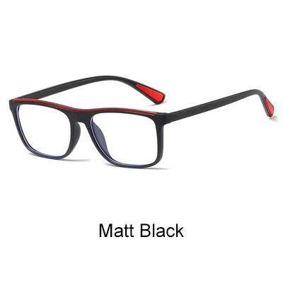Matt Black Ralferty, квадратные очки, оправа для мужчин и женщин, дизайнерские, TR90, анти-синий светильник, очки, очки, по рецепту, близорукость, oculo de grau, F8042 - Цвет оправы: Matt Black