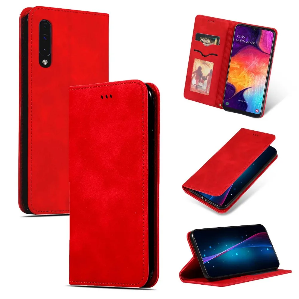 Чехол для samsung Galaxy A50, Роскошный Ретро флип-чехол из искусственной кожи, Магнитный кошелек, чехол с подставкой для samsung A50, A70, A40, A30