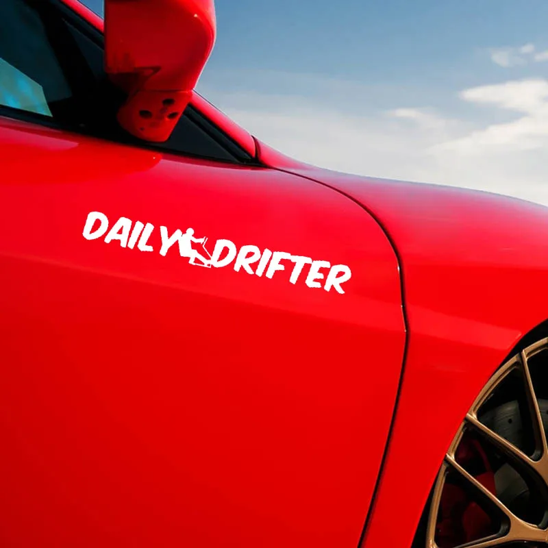 QYPF 17.7cm*2.3cm DAILY DRIFTER DRIVING MAN Fashion Vinyl Car-styling Car Sticker Decal Black Silver C15-1196 | Автомобили и