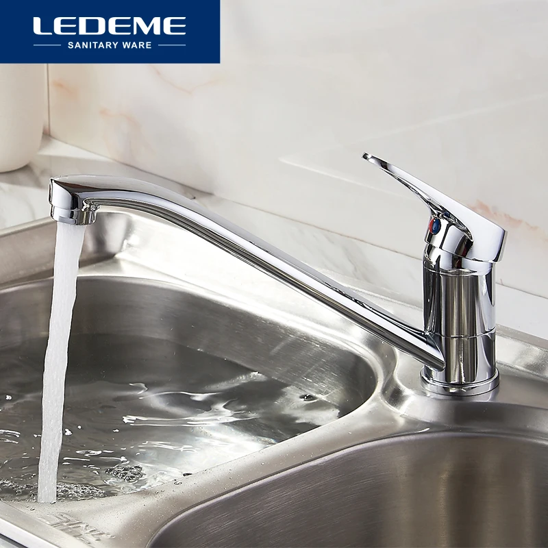 LEDEME Смеситель для кухни с гайкой латунь Цвет: хром L4913|kitchen faucet|water tapkitchen faucet handle |