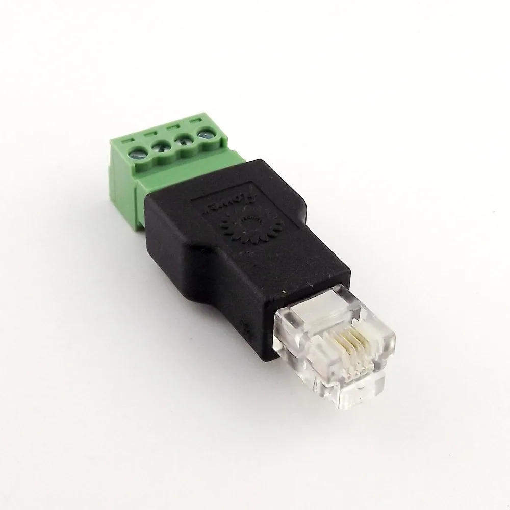 10 шт. Ethernet RJ11 6P4C штекер к винтовой клемме 4 контактный распределитель системы