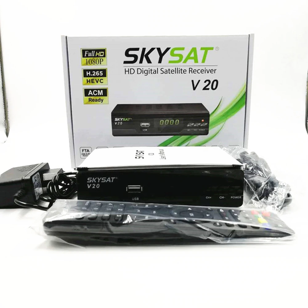 SKYSAT V20 H.265 DVB S2 Full HD 1080P спутниковый ресивер + 1 год Европа Испания Германия польский