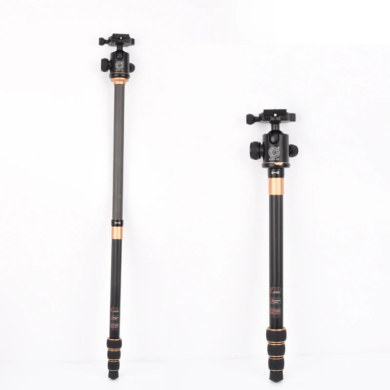 

Compact carbon fiber photography equipment tripod stand for camera Q222C qzsd tripod kit 62.8" with ball head