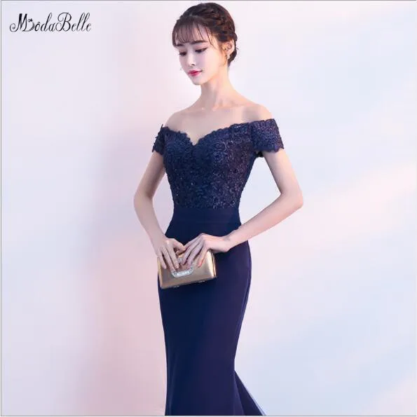 Modabelle военно морской флот голубое платье для подружки невесты Vestidos Para Damas De Honor Boda
