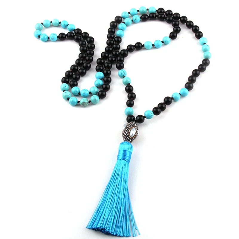 MOODPC модные богемные ювелирные изделия 108 бусины с разными камнями узлом овальный