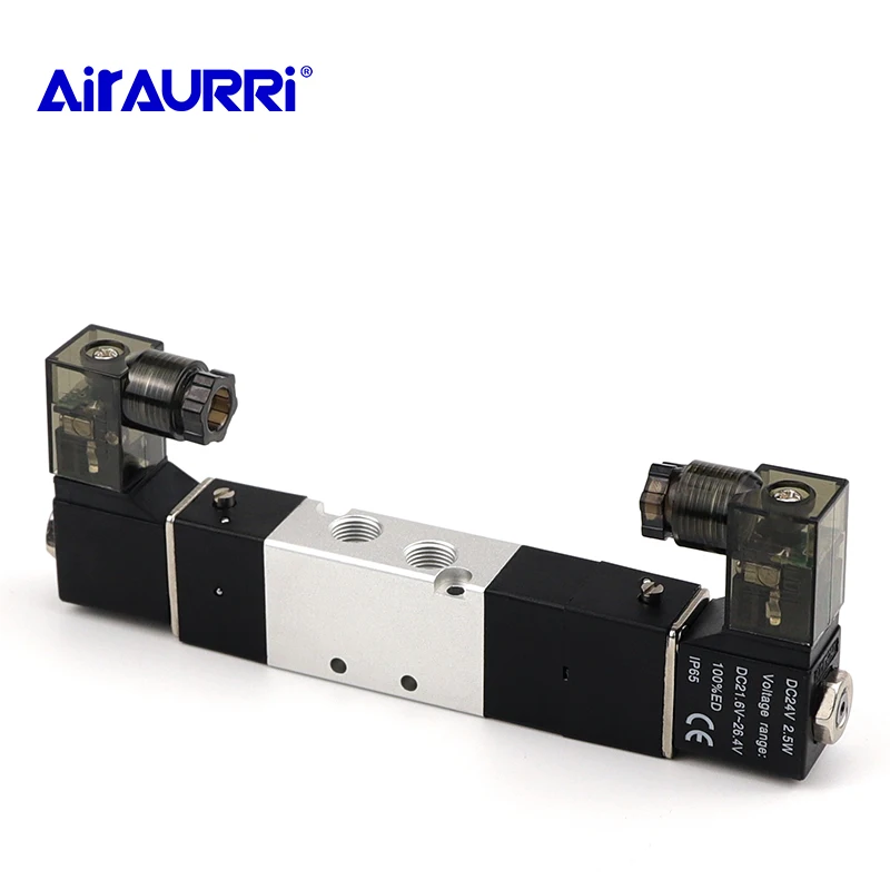 

Air Solenoid Valves 4V130-06 3 Position 5 Port 1/8" Pneumatic Control Valve DC12V DC24V AC110V AC220V