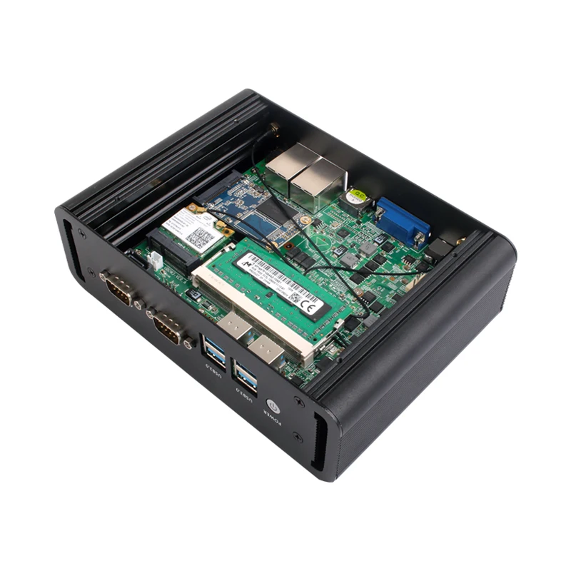 Промышленный Мини ПК Intel Core i7 5500U i5 5200U i3 5005U Dual NIC Gigabit Ethernet 2* RS232 HDMI VGA 4* USB 3,0 WiFi Windows Linux