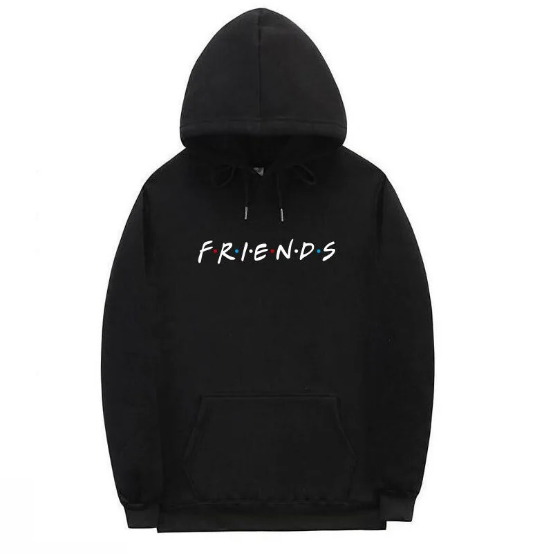 Black XMS90 Парная одежда с надписью «friends tv show» и надписью; мужские флисовые толстовки для мальчиков; сезон осень-зима - Цвет: Black XMS90