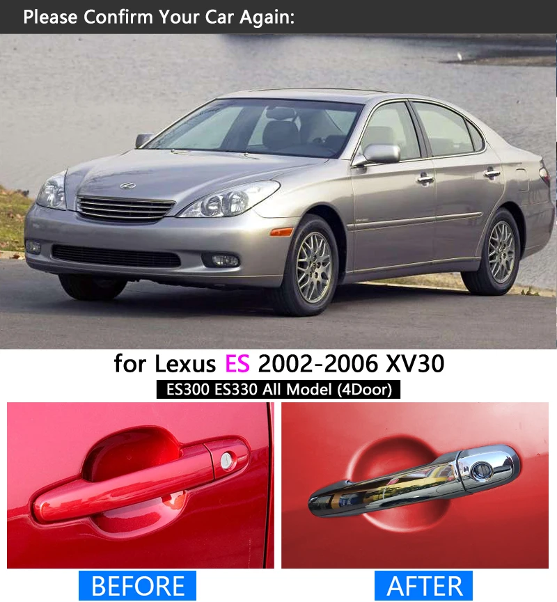 Набор хромированных ручек для Lexus ES 2002-2006 аксессуары стайлинга автомобилей ES300 ES330