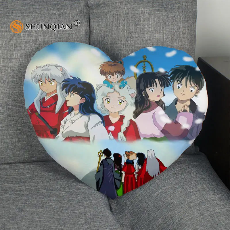 Лидер продаж Inuyasha подушка в форме сердечка выполненные на заказ Наволочка на молнии только покрыть без сердечника размер 41 x36cm, 47x42 см - Цвет: Pillow Case