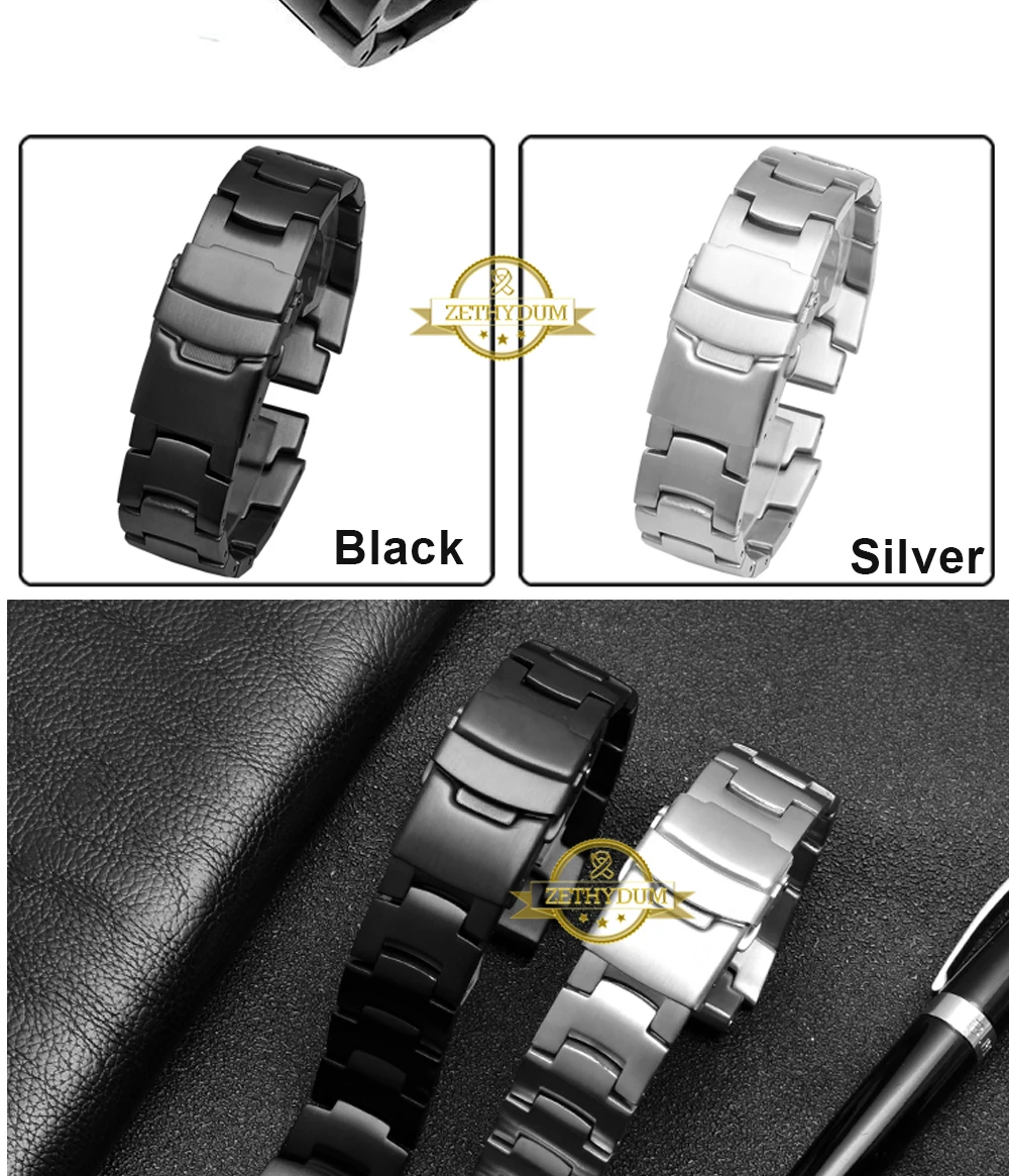 Твердый ремешок из нержавеющей стали для часов casio PRG-260 200 270 250T PRW-2000 3500 5000 PAW-2500 T ремешок для часов из цельного металла