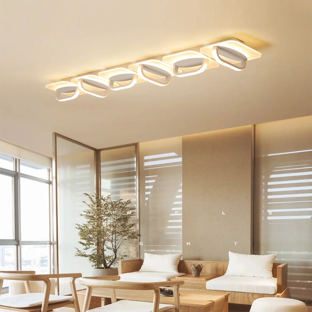 Modern led ceiling lamps Office living room bedroom aisle long creative Indoor Lighting RC Dimmable Pendant light | Лампы и освещение