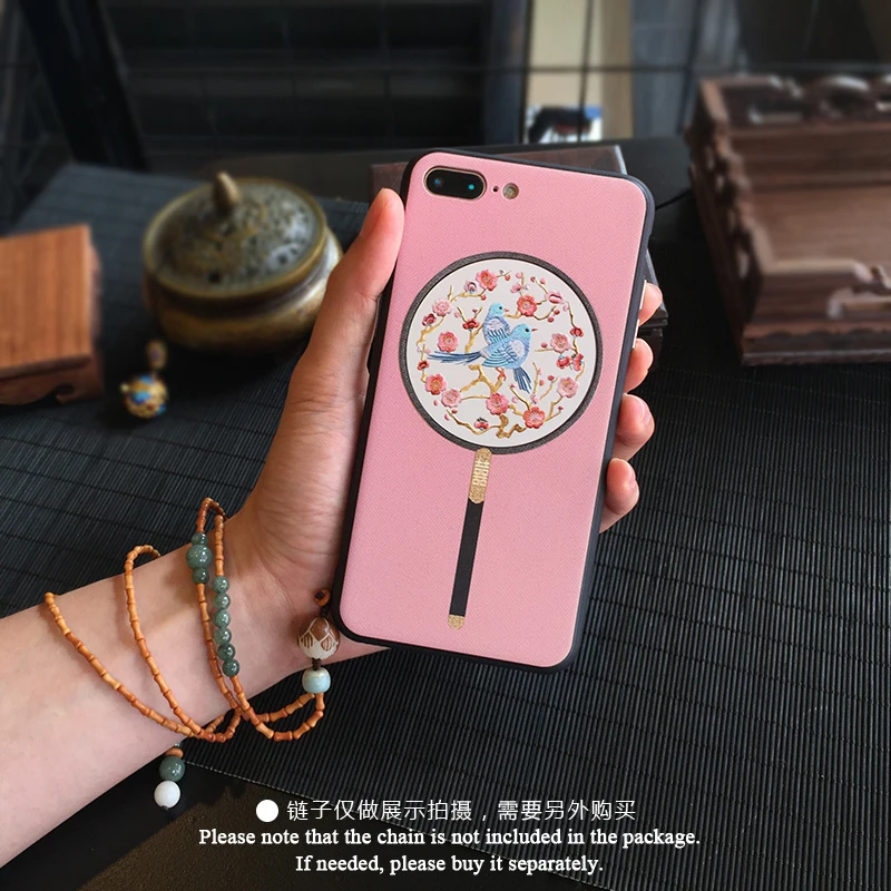 Чехол для iPhone 7/8 plus традиционный китайский Дворцовый стиль ip X 6 6s + magpie Сливовый