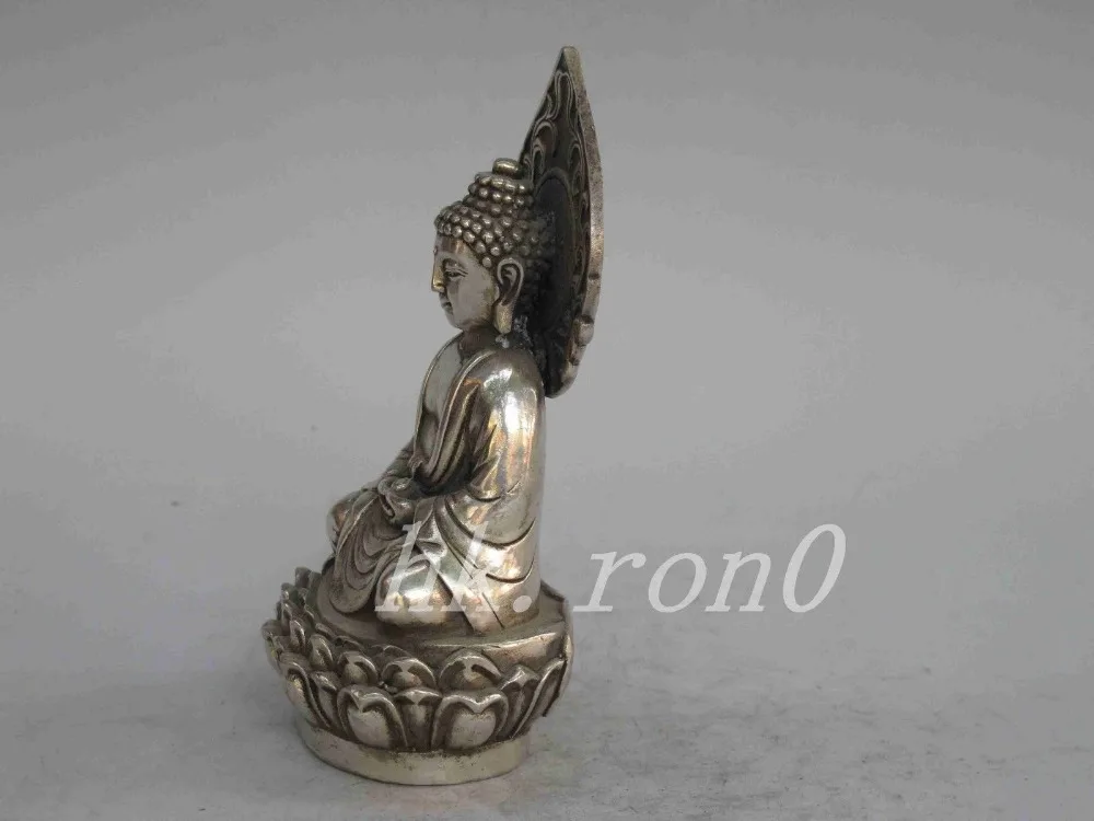 Изысканная китайская коллекция Старинной Ручной Тибетской серебряной статуи