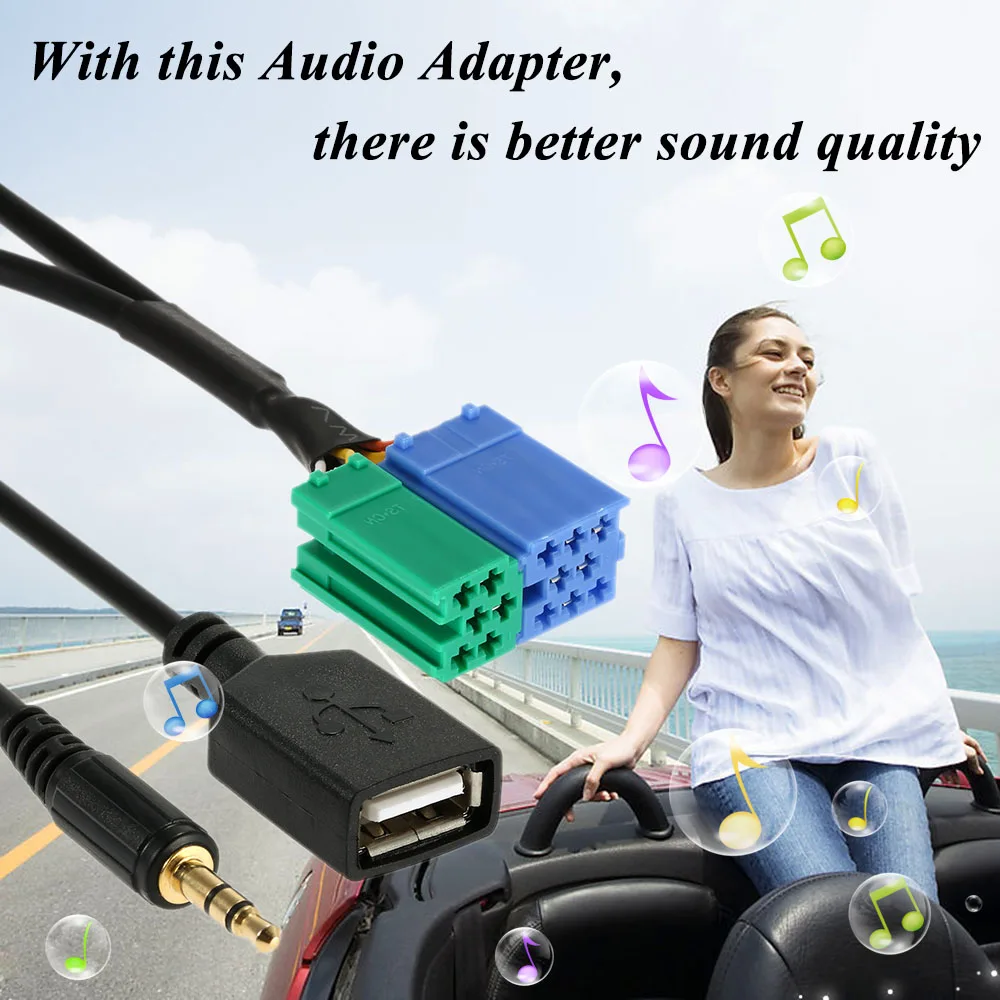 KKmoon3.5 mm Aux USB Input Cable Audio Adapter for iPod iPhone 6S 6 Plus 5S 5C 5 MP3 Hyundai Kia Sportage | Автомобили и