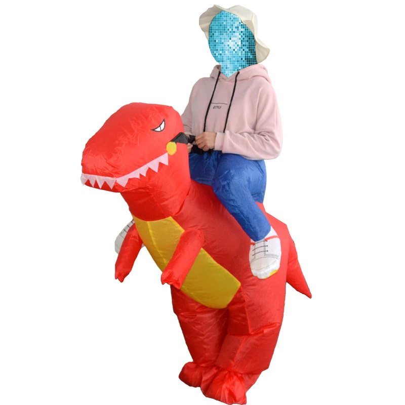 Ездить надувной динозавр T-Rex костюм нарядное платье для взрослых и детей дракон