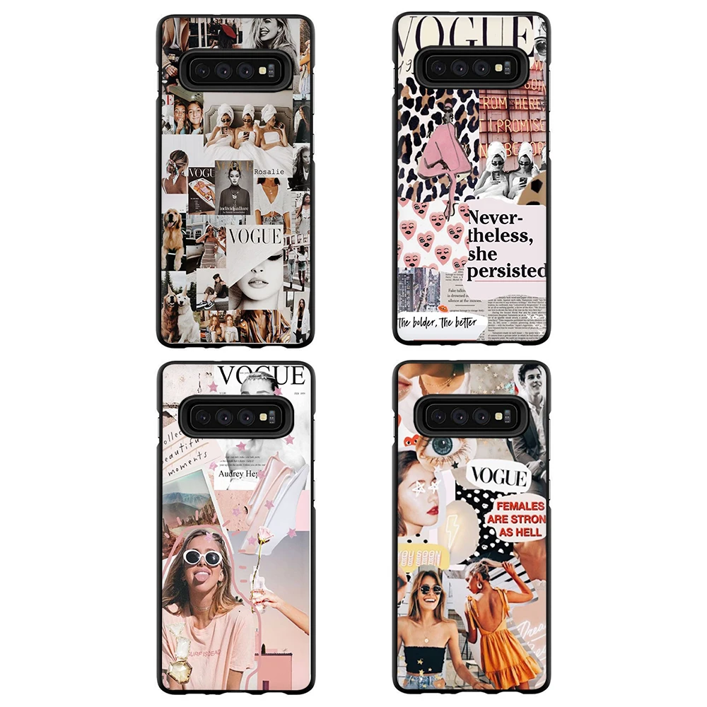 Силиконовый чехол VOGUE Lady's journey для телефона Galaxy S6 S7 Edge S8 S9 S10 Plus S10e Note 8 9 J6 A6 A8 A9