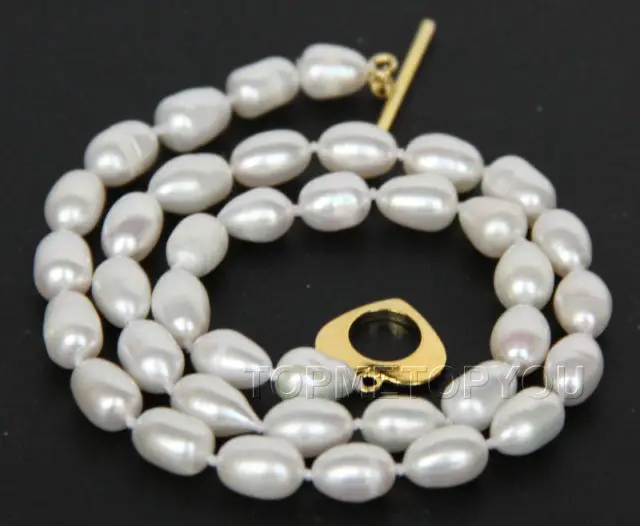

AAA 17" 11mm rice white freshwater pearls necklace