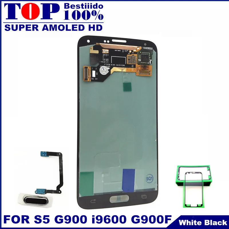 Замена ЖК экрана для samsung Galaxy S5 i9600 G900F G900H G900M AMOLED lcd s дисплей телефона сенсорный