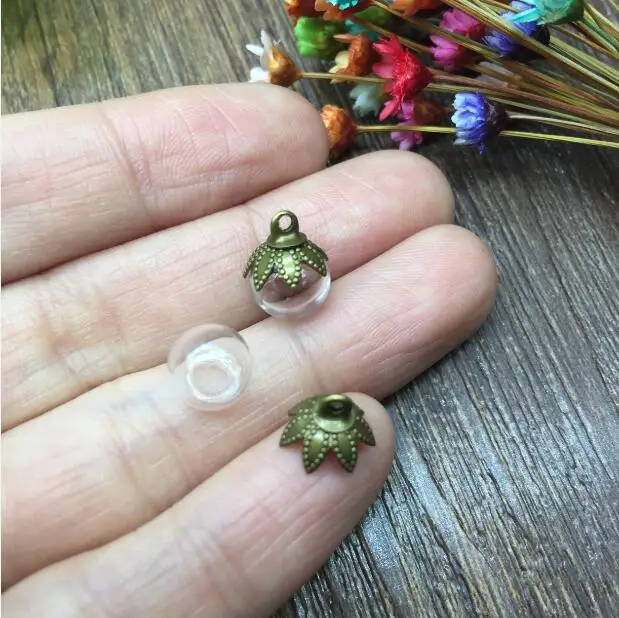 100 комплектов 8*3 мм шариковый стеклянный шар с семью лепестками Цветочные бусины