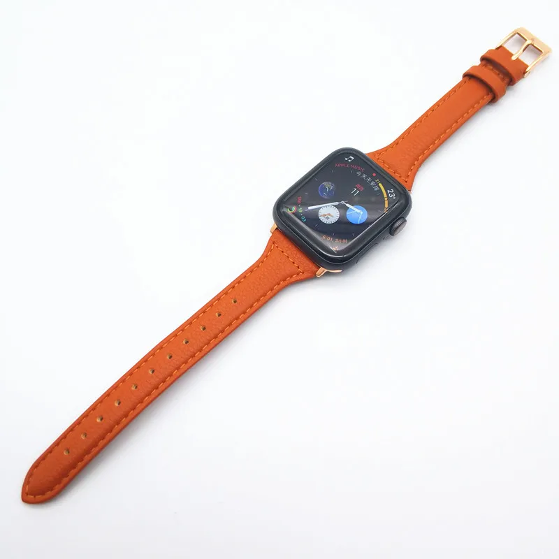 Тонкий ремешок AKGLEADER T-образной формы для Apple Watch Series 4 40 мм 44 браслет из натуральной