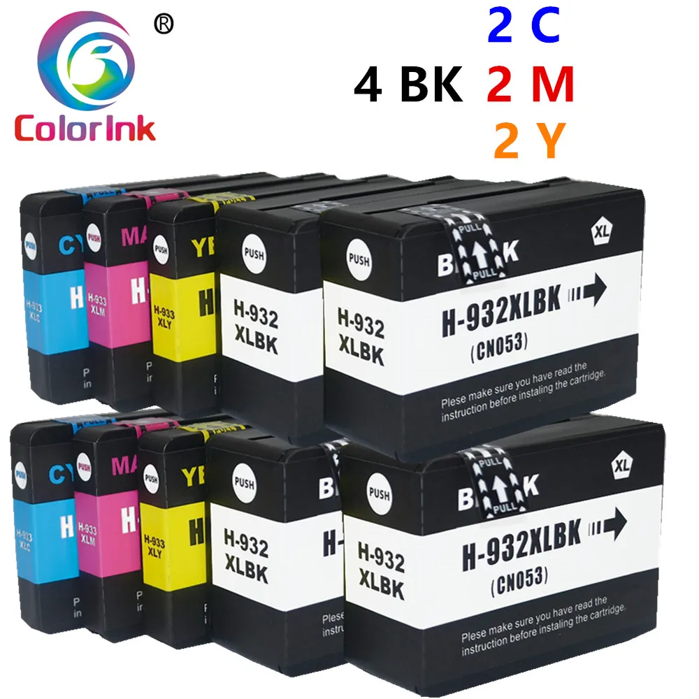 10PK 932 933 чернильный картридж для HP XL Officejet 6100 6600 6700 7110 7610 7612 7510 7512 принтера
