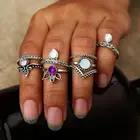 Кольца женские в стиле ретро, с имитацией короны, 8 комплектов